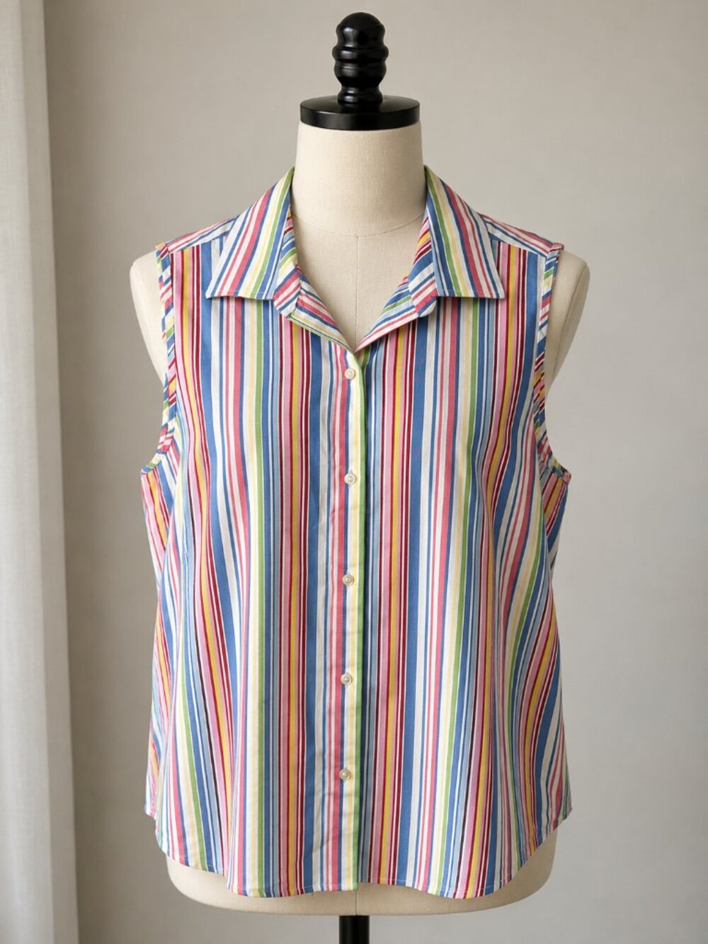 Talbots Women’s Multicolor Striped Button-Front Casual Shirt